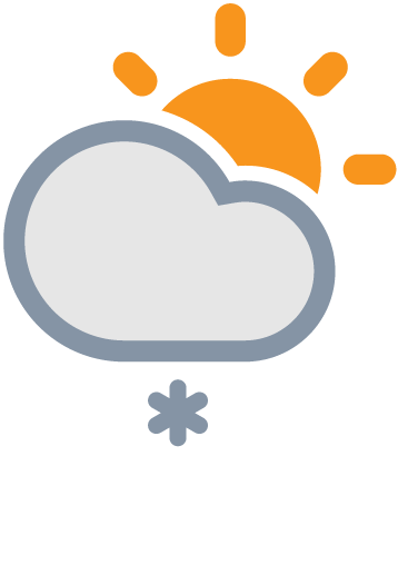 Some chance of snow. Strong wind with gusts up to 100 km/h. Medium chance of low temperatures with wind chill down to -8°C at 6am.