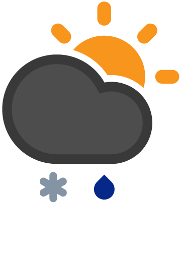 Some chance of snow. Moderate wind with gusts up to 50 km/h.
