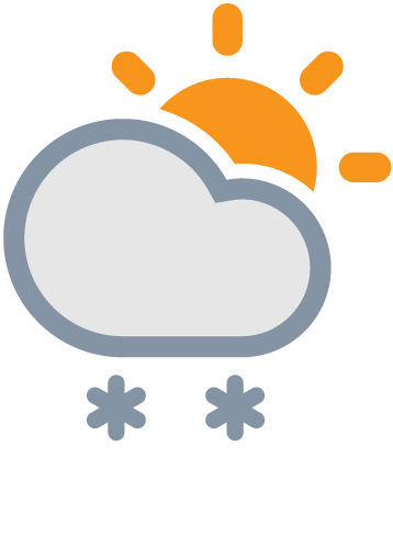 Snow. Moderate wind with gusts up to 80 km/h.
