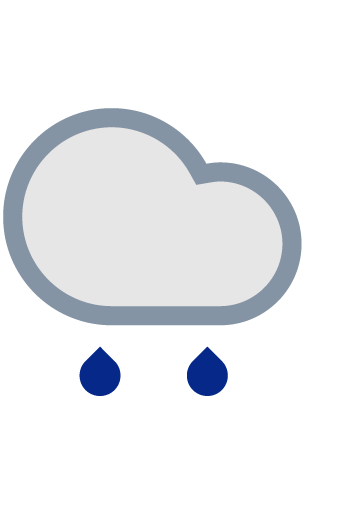 Rain. Moderate wind with gusts up to 45 km/h.